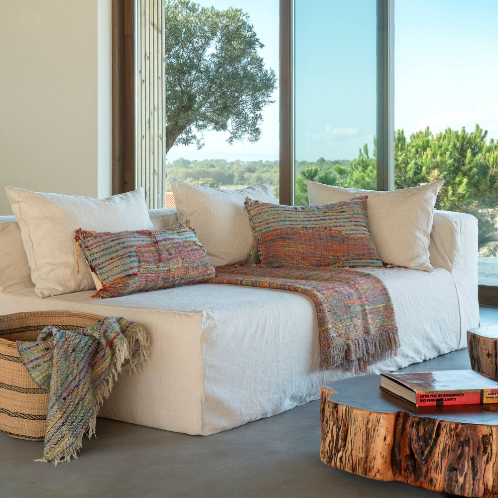 Multicoloured Handwoven Cushion Cover Covertogo - Brazil