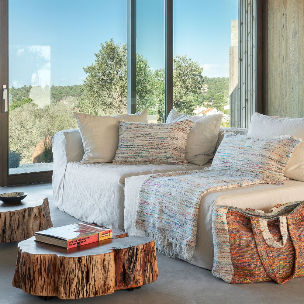 Housse De Coussin Multicolore À Tissage Manuel Covertonka - Coconu