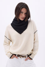 Bufanda bandana triangular lisa Cozy - Negro - Mujer