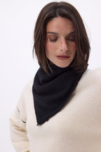 Bufanda bandana triangular lisa Cozy - Negro - Mujer