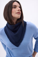 Bufanda bandana triangular lisa Cozy - Azul marino - Mujer