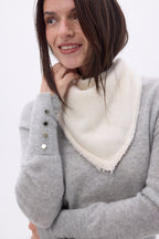 Echarpe Bandana Triange Uni Cozy - Blanc - Femme