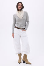 Echarpe Bandana Triange Uni Cozy - Blanc - Femme