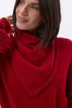 Bufanda bandana triangular lisa Cozy - Roja - Mujer