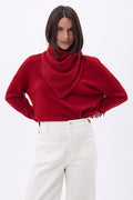 Bufanda bandana triangular lisa Cozy - Roja - Mujer