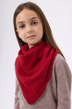 Plain Triangle Bandana Scarf Cozy - Red - Kids