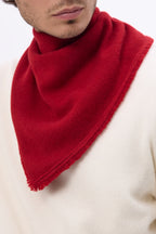 Cozy Plain Triangle Bandana Scarf - Red - Men