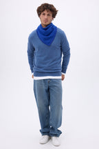 Bufanda bandana triangular lisa Cozy - Azul rey - Hombre