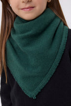 Cozy Plain Triangle Bandana Scarf - Bottle Green - Kids