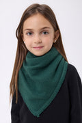 Cozy Plain Triangle Bandana Scarf - Bottle Green - Kids