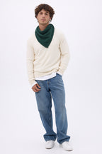 Bufanda bandana triangular lisa Cozy - Verde botella - Hombre