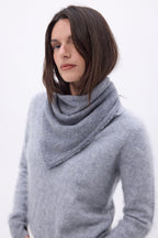 Bufanda bandana triangular lisa Cozy - Gris oscuro - Mujer