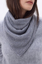 Bufanda bandana triangular lisa Cozy - Gris oscuro - Mujer