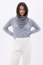 Bufanda bandana triangular lisa Cozy - Gris oscuro - Mujer