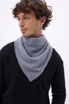 Plain Cozy Triangle Bandana Scarf - Dark Grey - Men
