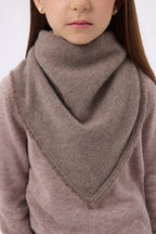 Cozy Plain Triangle Bandana Scarf - Hazelnut - Kids