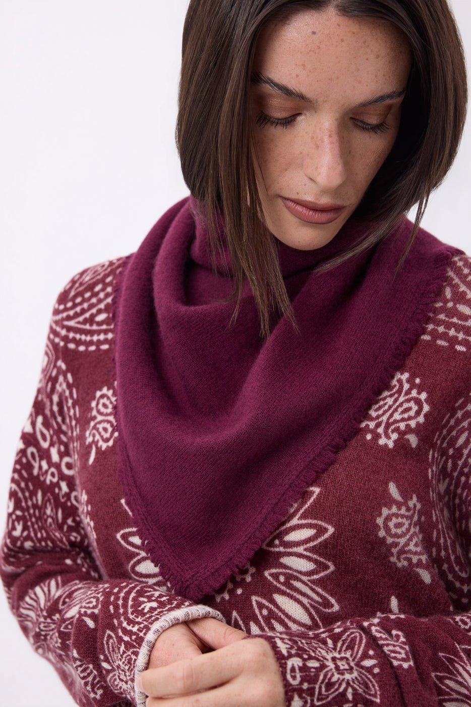 Echarpe Bandana Triange Uni Cozy - Lie-De-Vin - Femme