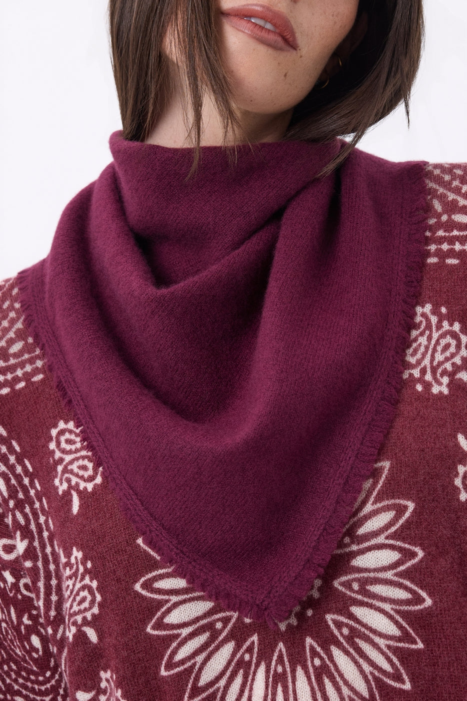 Echarpe Bandana Triange Uni Cozy - Lie-De-Vin - Femme
