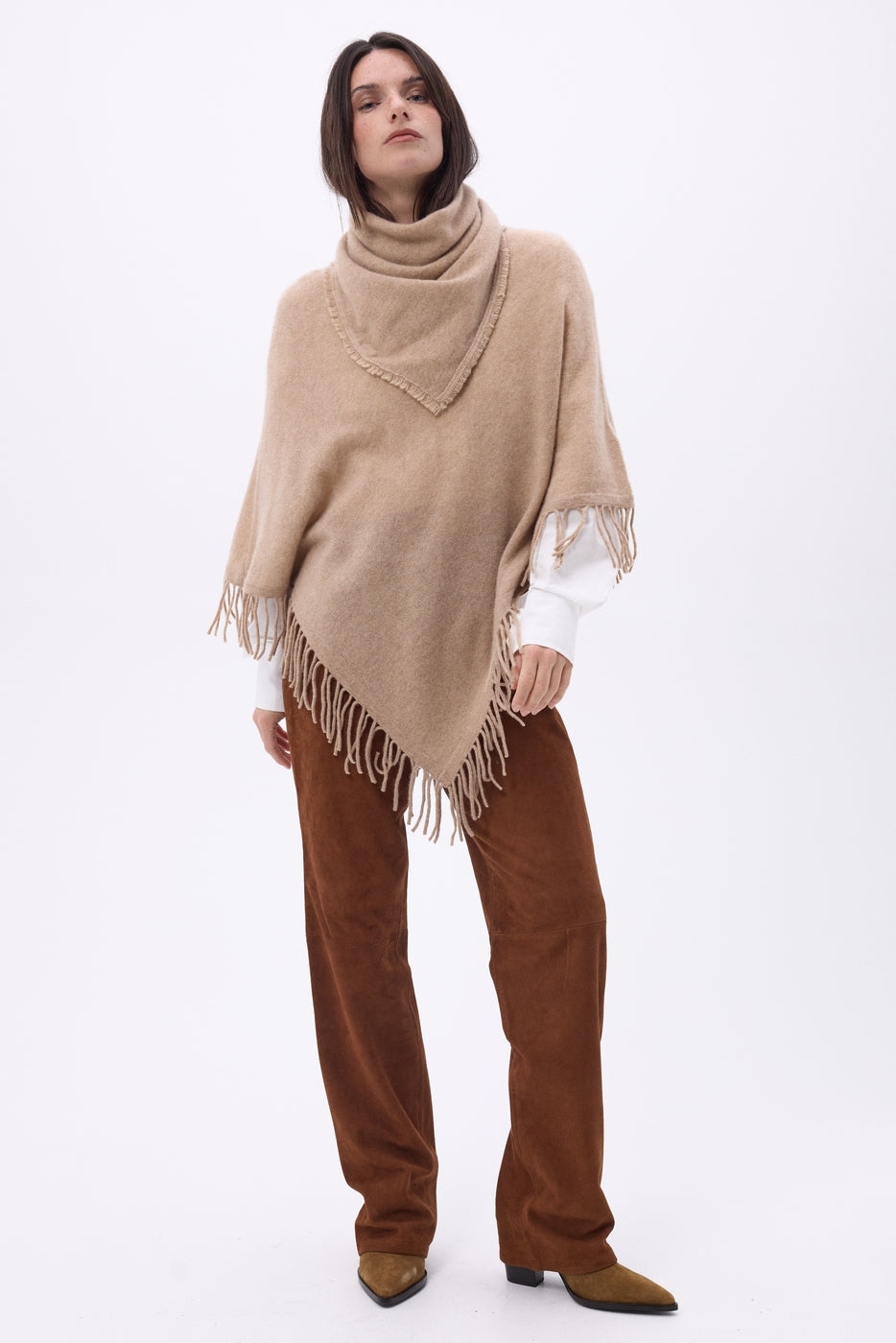 Echarpe Bandana Triange Uni Cozy - Khaki Chine - Femme