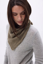 Echarpe Bandana Triange Uni Cozy - Khaki Chine - Femme