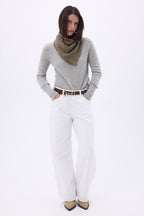 Echarpe Bandana Triange Uni Cozy - Khaki Chine - Femme