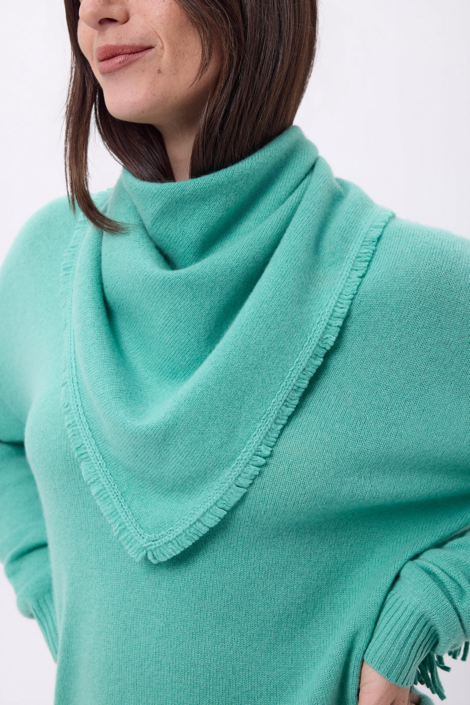 Echarpe Bandana Triange Uni Cozy - Vert Pastel - Femme