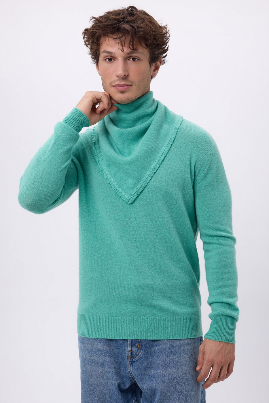 Echarpe Bandana Triange Uni Cozy - Vert Pastel - Homme