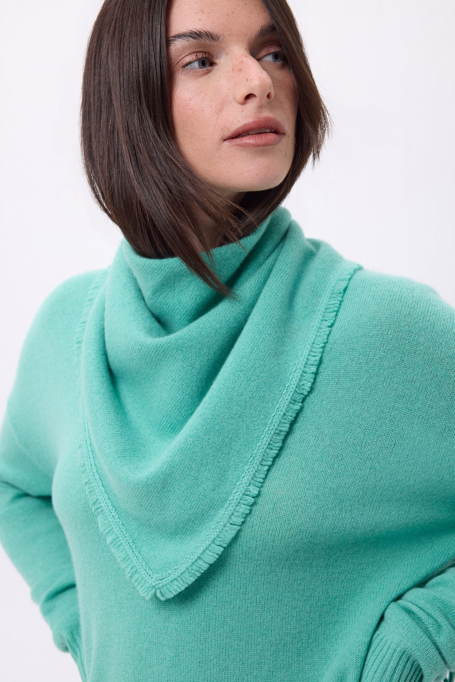 Echarpe Bandana Triange Uni Cozy - Vert Pastel - Femme