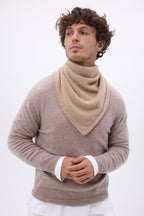Bufanda bandana triangular lisa Cozy - Beige crema - Hombre