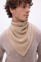 Bufanda bandana triangular lisa Cozy - Beige crema - Hombre