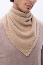 Bufanda bandana triangular lisa Cozy - Beige crema - Hombre