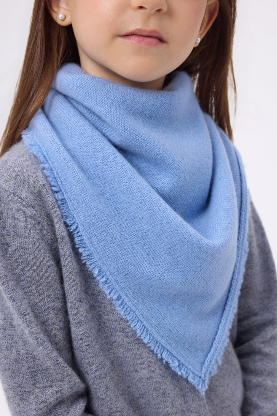 Bufanda bandana triangular lisa Cozy - Azul claro - Niño