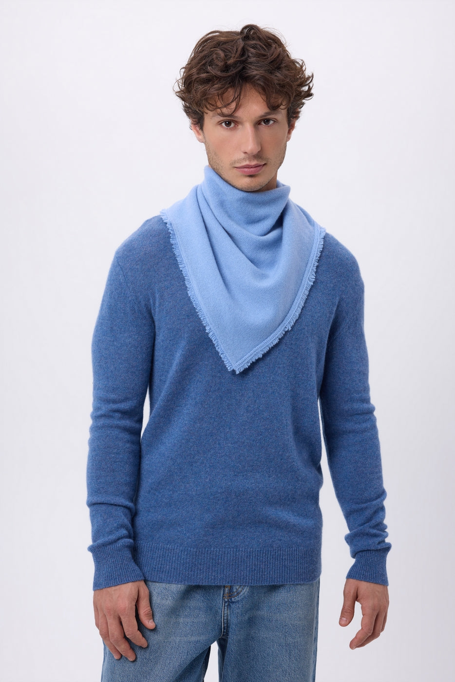 Echarpe Bandana Triange Uni Cozy - Bleu Clair - Homme