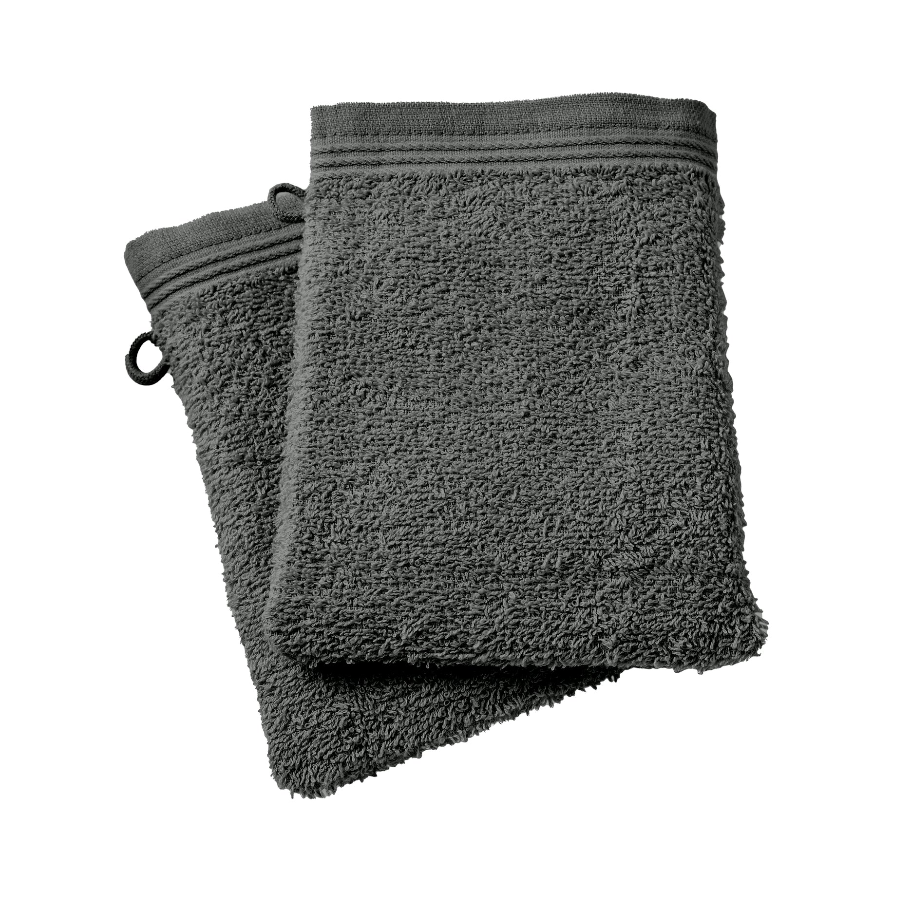 Set of 2 "Spa" Washcloths - 100% Cotton - Slate