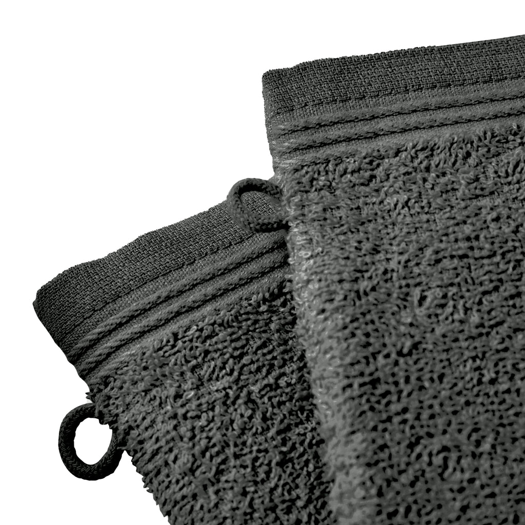 Set of 2 "Spa" Washcloths - 100% Cotton - Slate