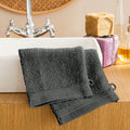 Set of 2 "Spa" Washcloths - 100% Cotton - Slate