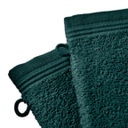 Set of 2 "Spa" Washcloths - 100% Cotton - Emerald