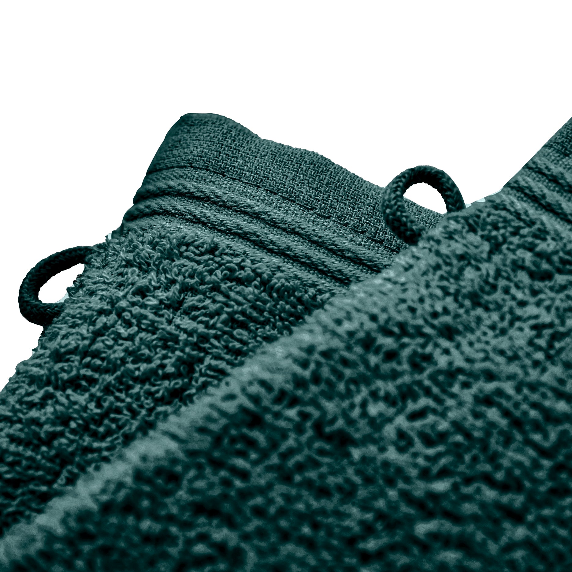 Set of 2 "Spa" Washcloths - 100% Cotton - Emerald
