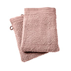 Lot De 2 Gants De Toilette "Spa" - 100% Coton - Vieux Rose