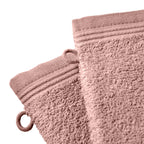 Lot De 2 Gants De Toilette "Spa" - 100% Coton - Vieux Rose
