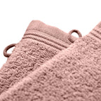 Lot De 2 Gants De Toilette "Spa" - 100% Coton - Vieux Rose