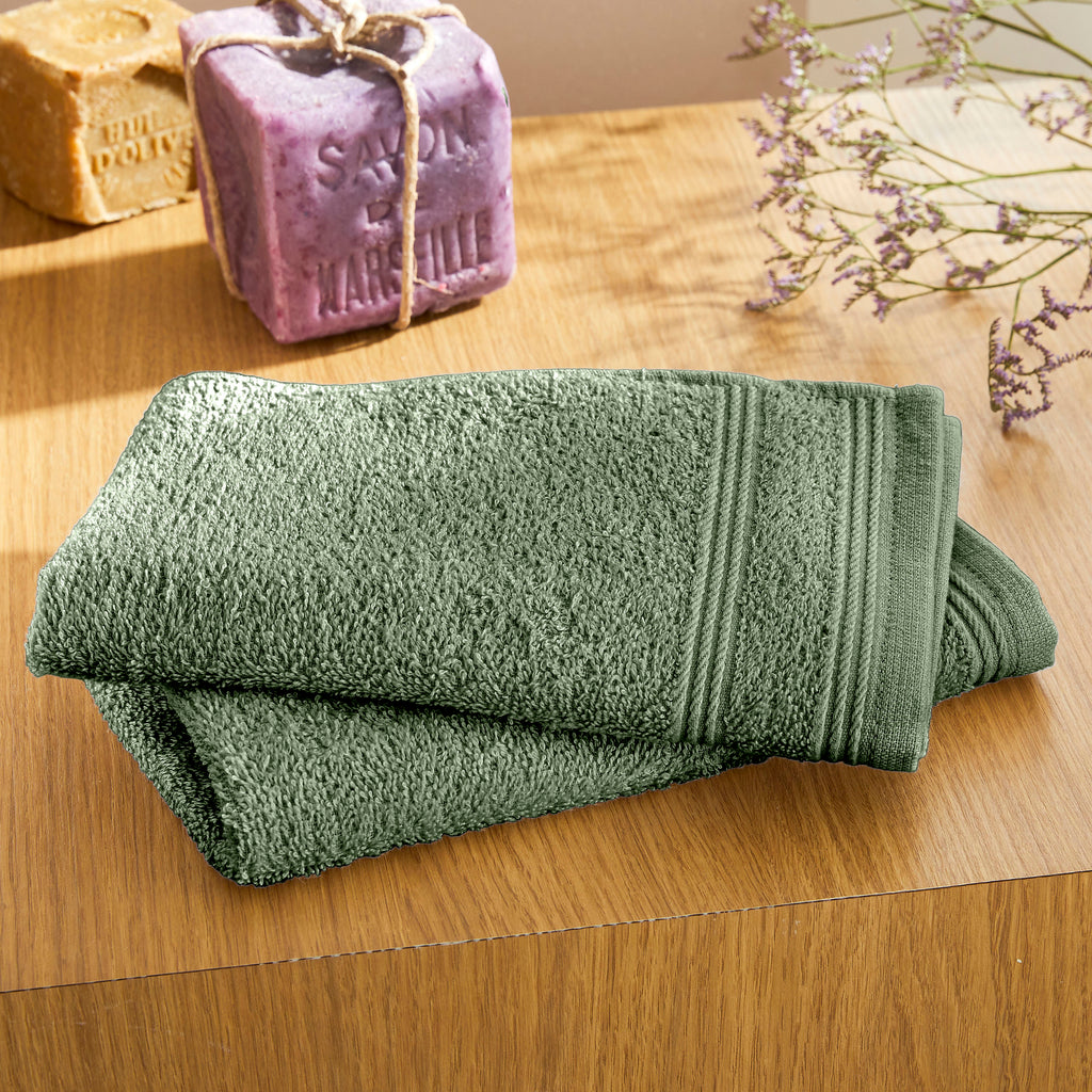 Serviettes Invité "Spa" - 100% Coton - Romarin