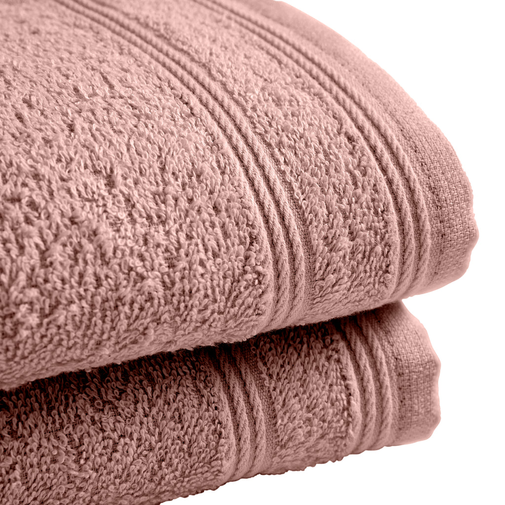 Serviettes Invité "Spa" - 100% Coton - Vieux Rose