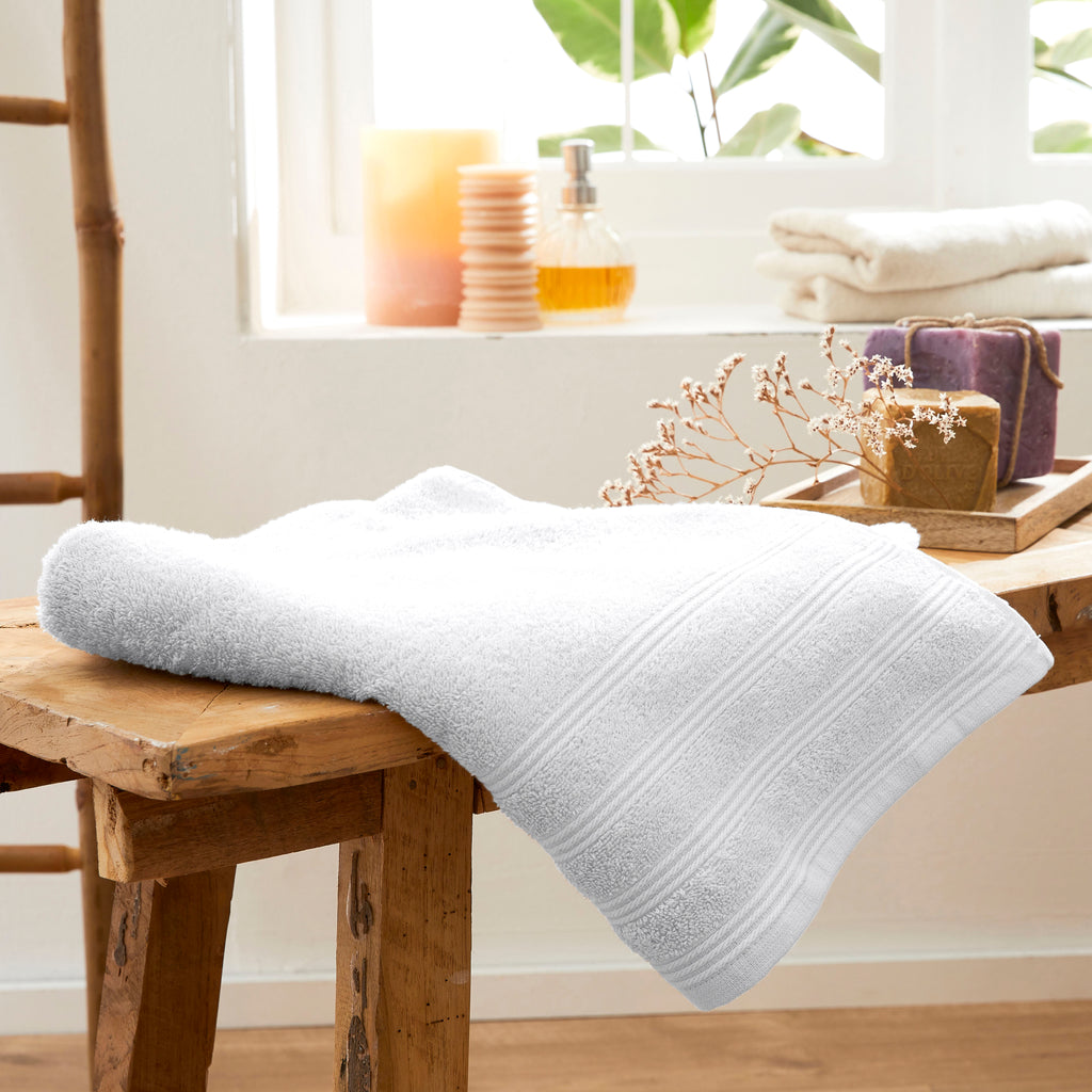 "Spa" Shower Towel - 100% Cotton - Snow