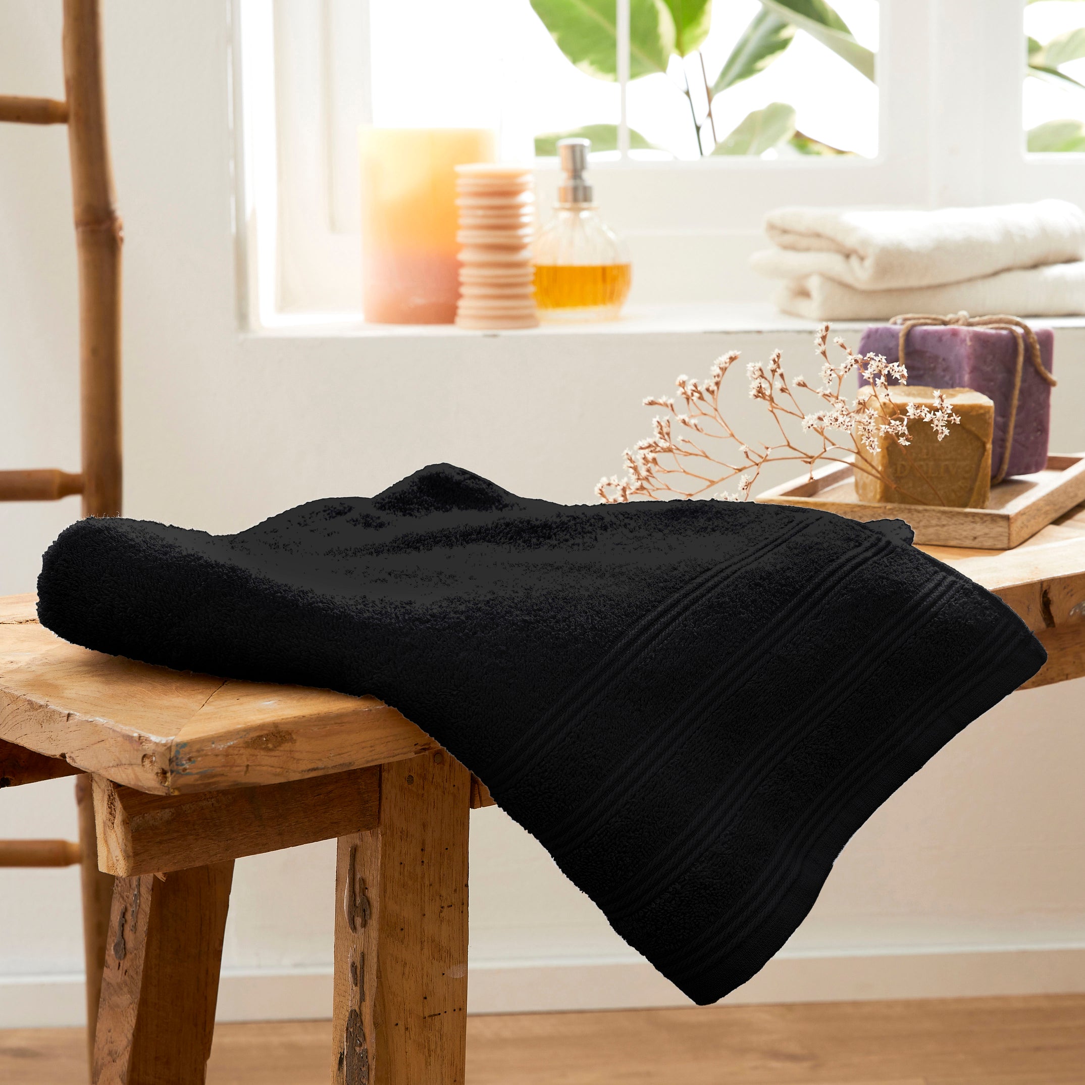 "Spa" Shower Towel - 100% Cotton - Truffle