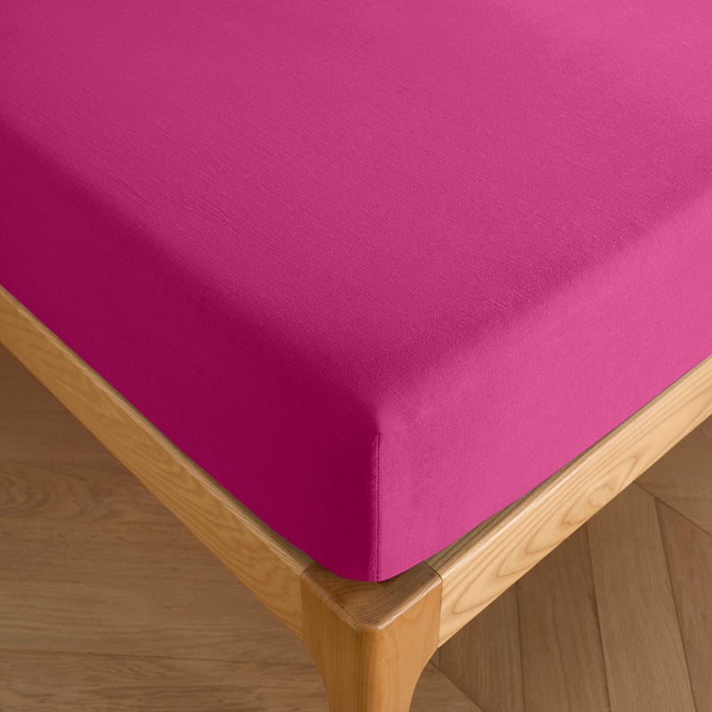 Fitted Sheet - 100% Cotton - Magenta