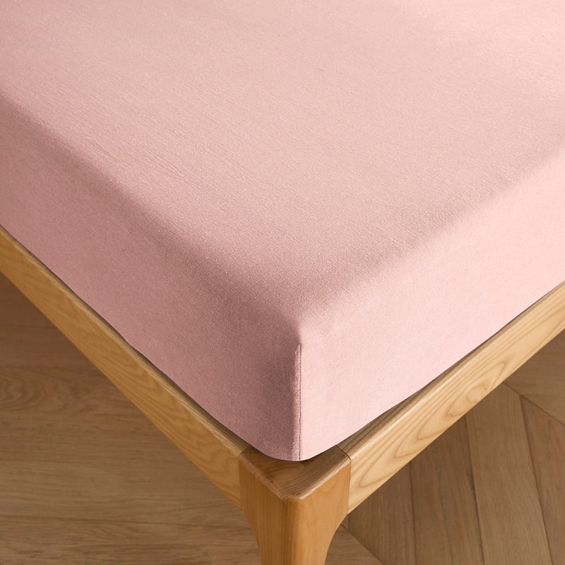 Fitted Sheet - 100% Cotton - Pink Dragee
