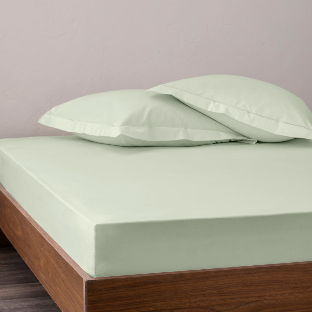 Drap Housse - 100% Percale Coton - Vert D'Eau