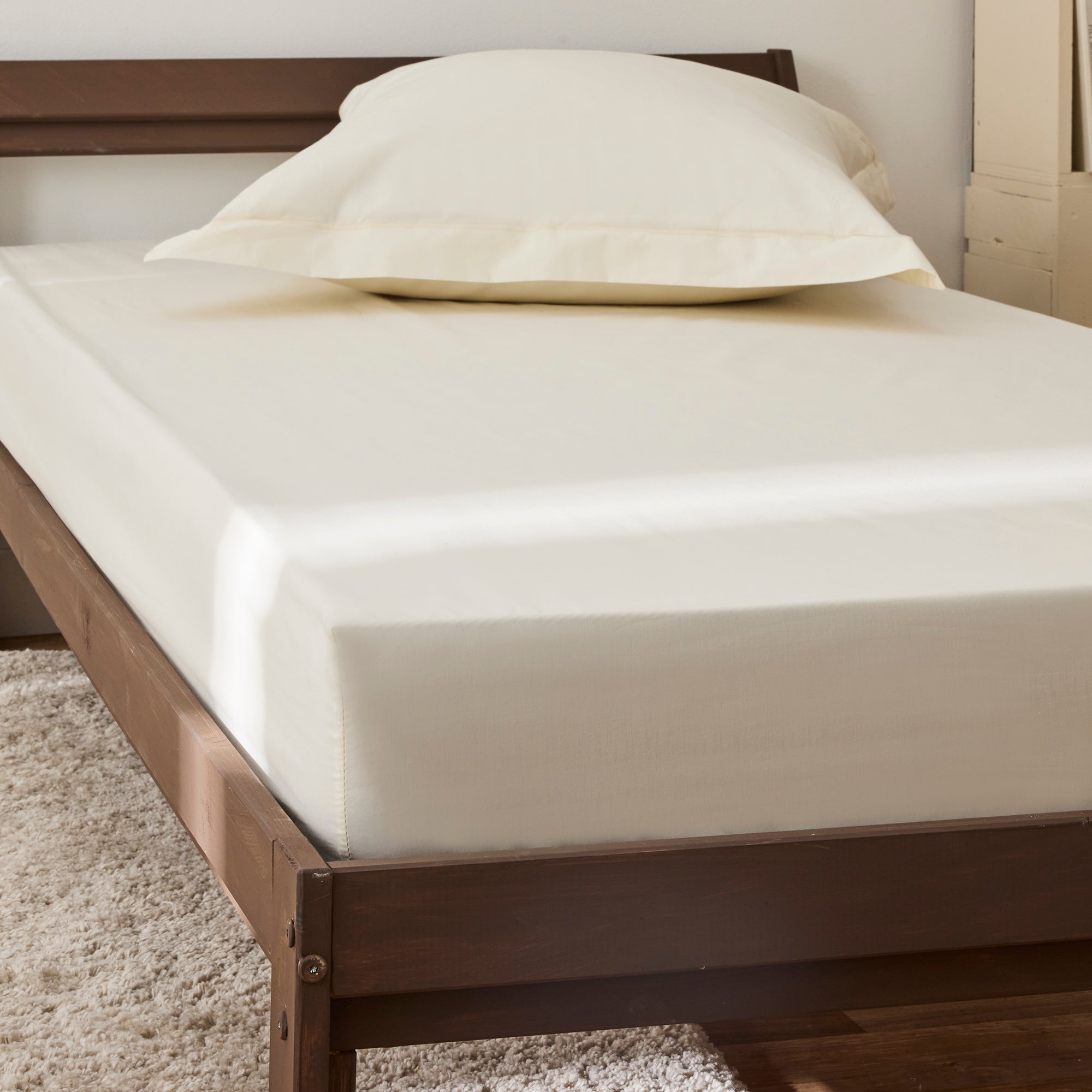 Fitted Sheet - 100% Percale Cotton - Ivory