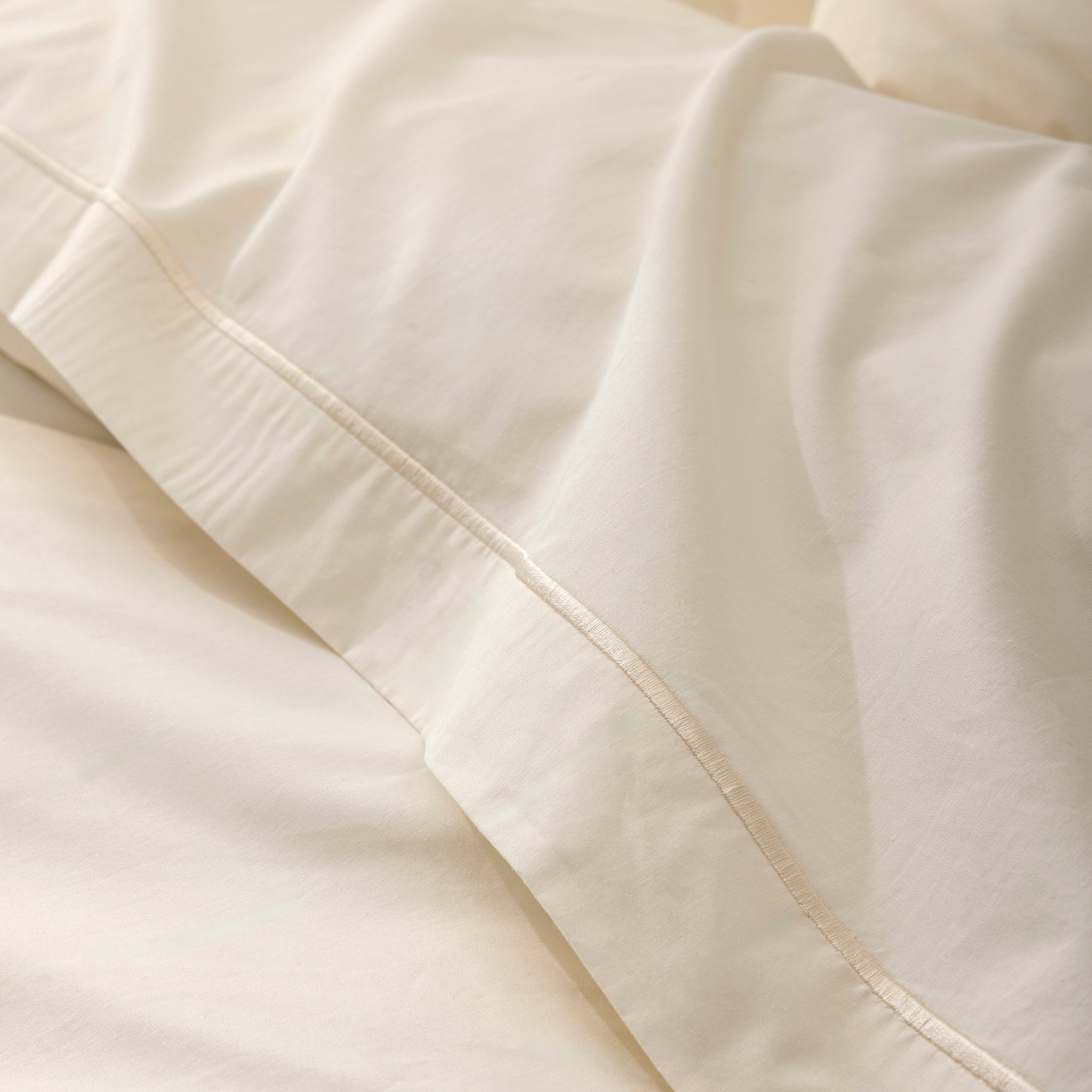Flat Sheet - 100% Percale Cotton - Ivory